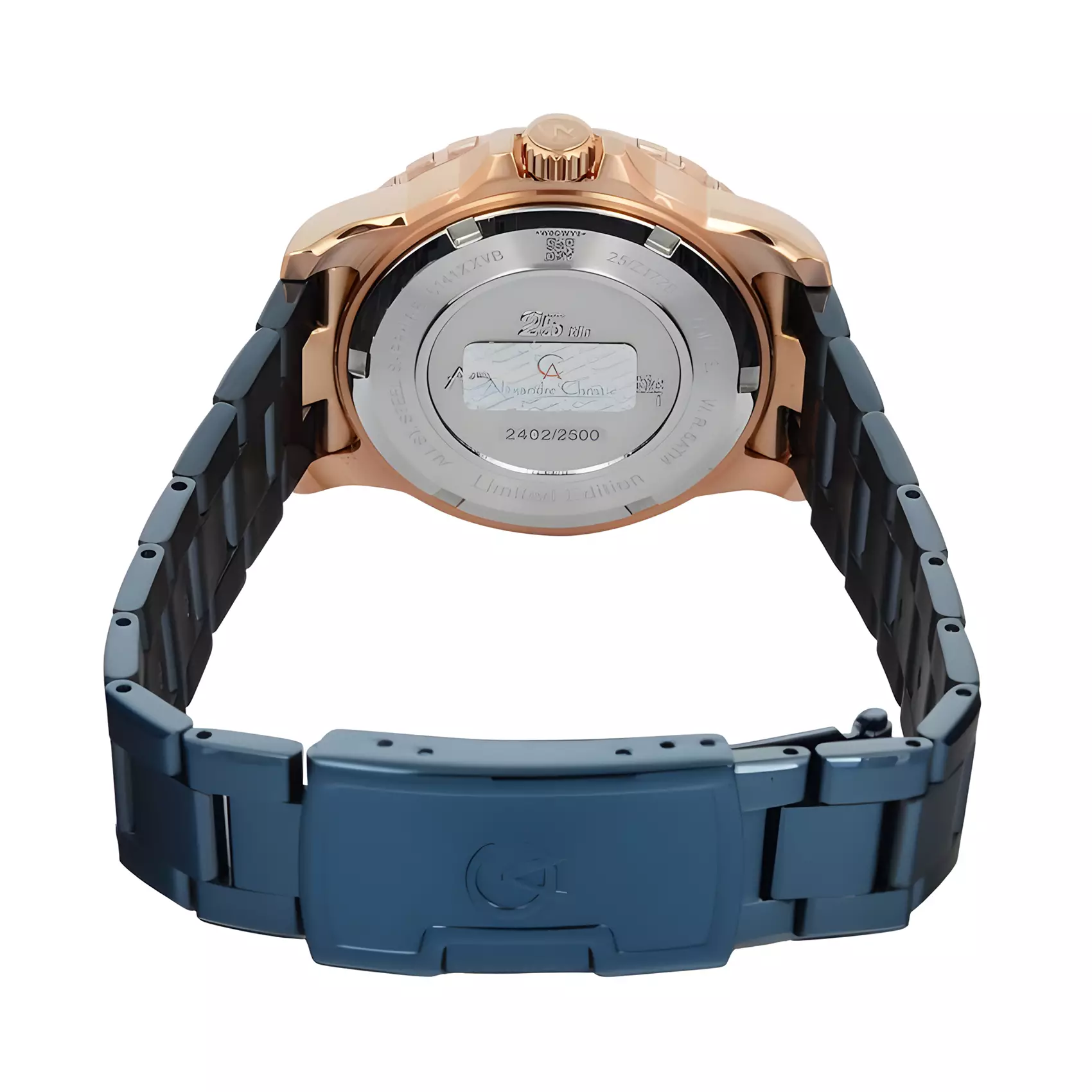 Alexandre Christie 25th ANNIVERSARY Limited Edition - Jam Tangan Chronograph Wanita - Blue Rose Gold - All Stainless Steel - 6141 XXVBURBU