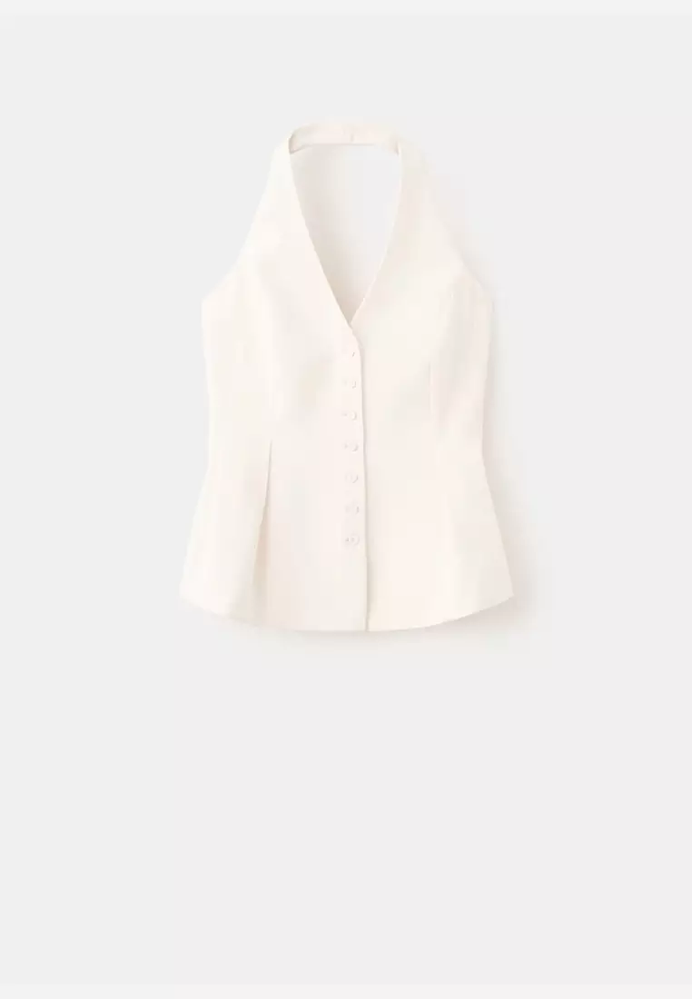 Peplum Top With Halter Neck