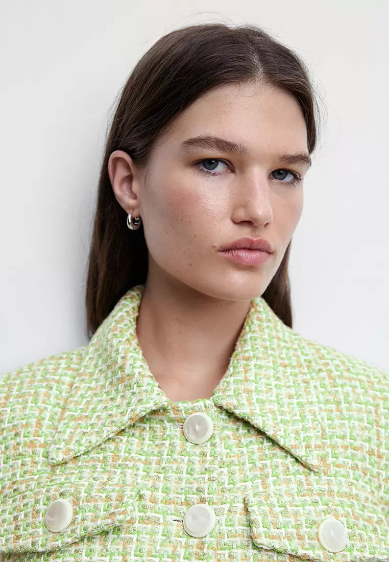 Tweed Jacket With Pearl Buttons