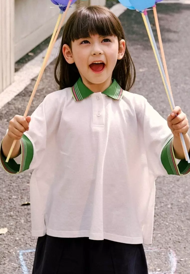 马拉丁女Polo领短袖T恤白色夏季T恤