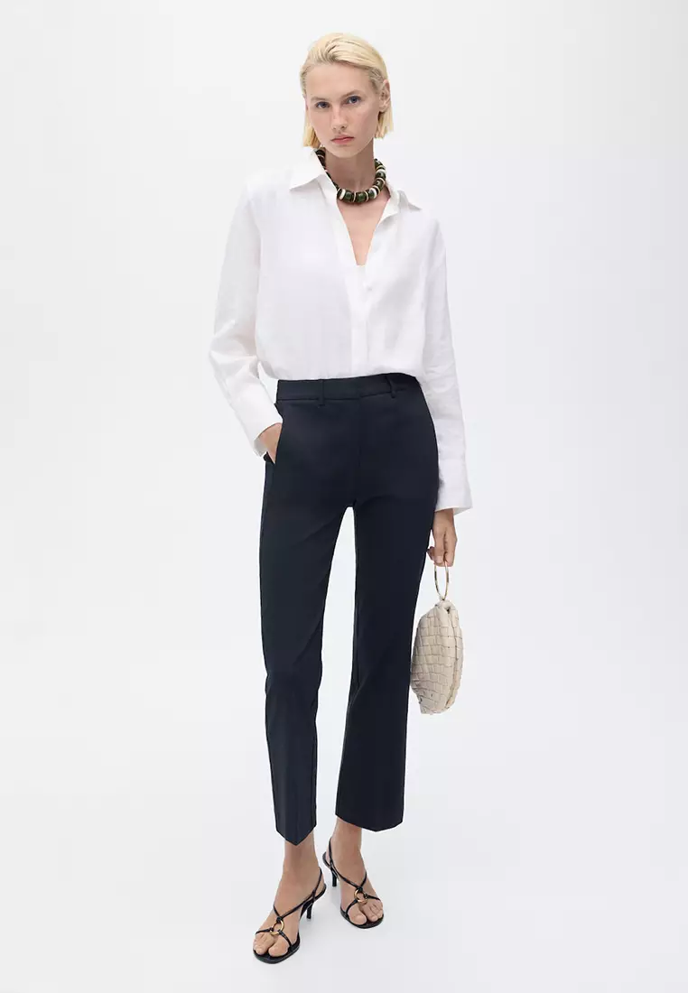 Straight-Cut Crop Trousers