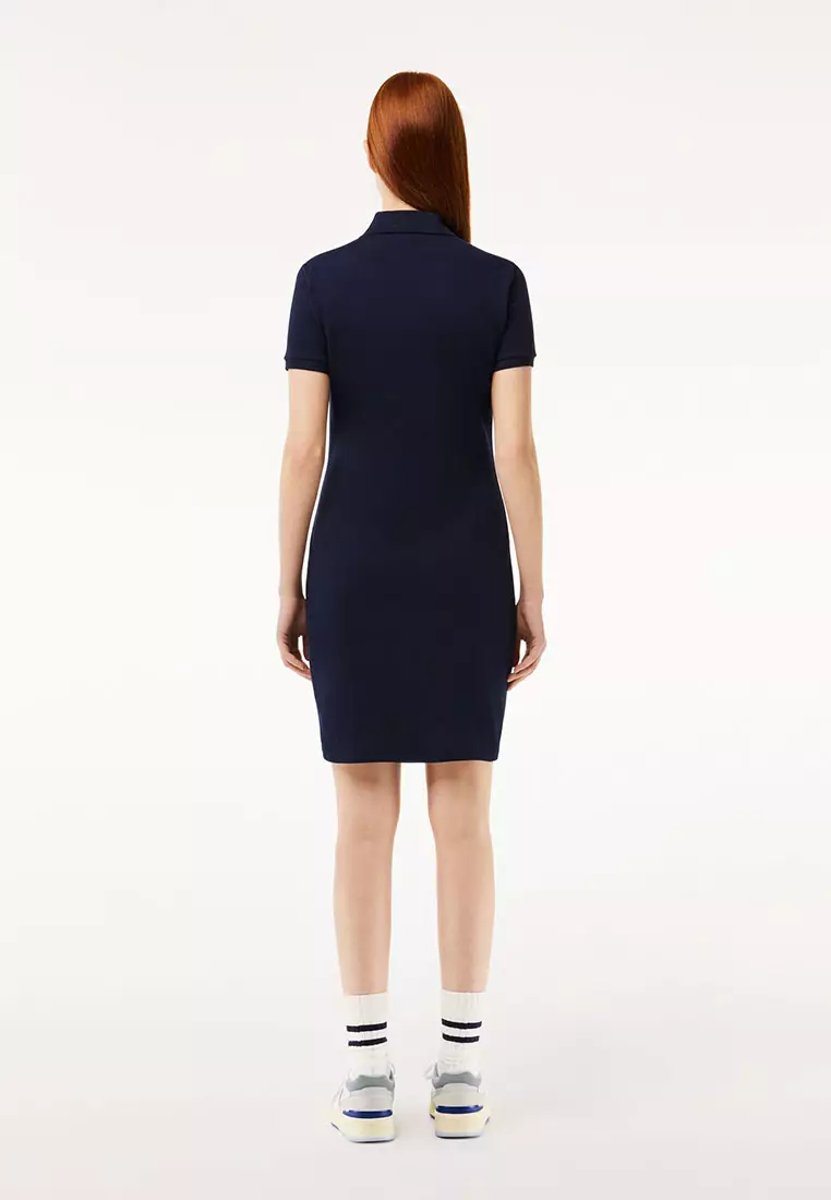 chinese dress ladies Lacoste Women's Long Ribbed Cotton Polo Dress, Black, 0 at Amazon Women's  Clothing store
