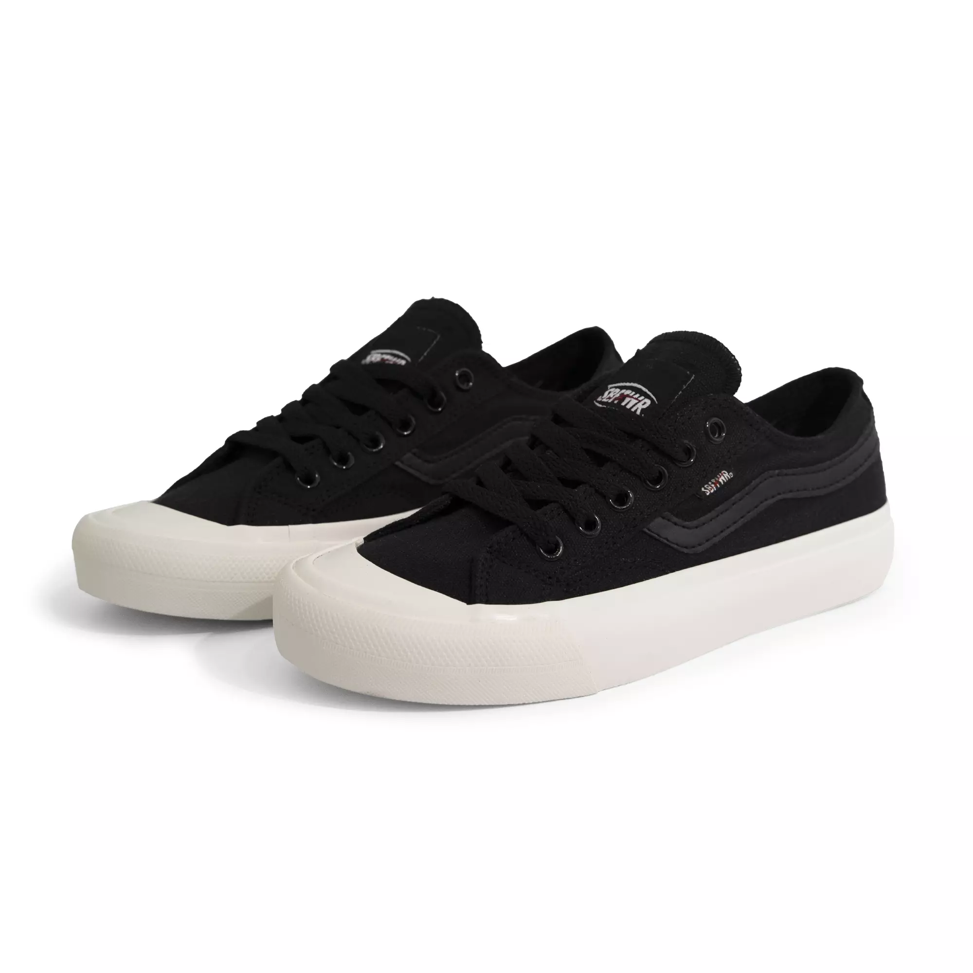 SABA Veloz All Black White - Sepatu Sneakers Casual Pria Wanita