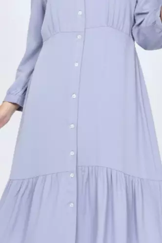 Midi Dress Cotton Sakira - Office Wear BIRU