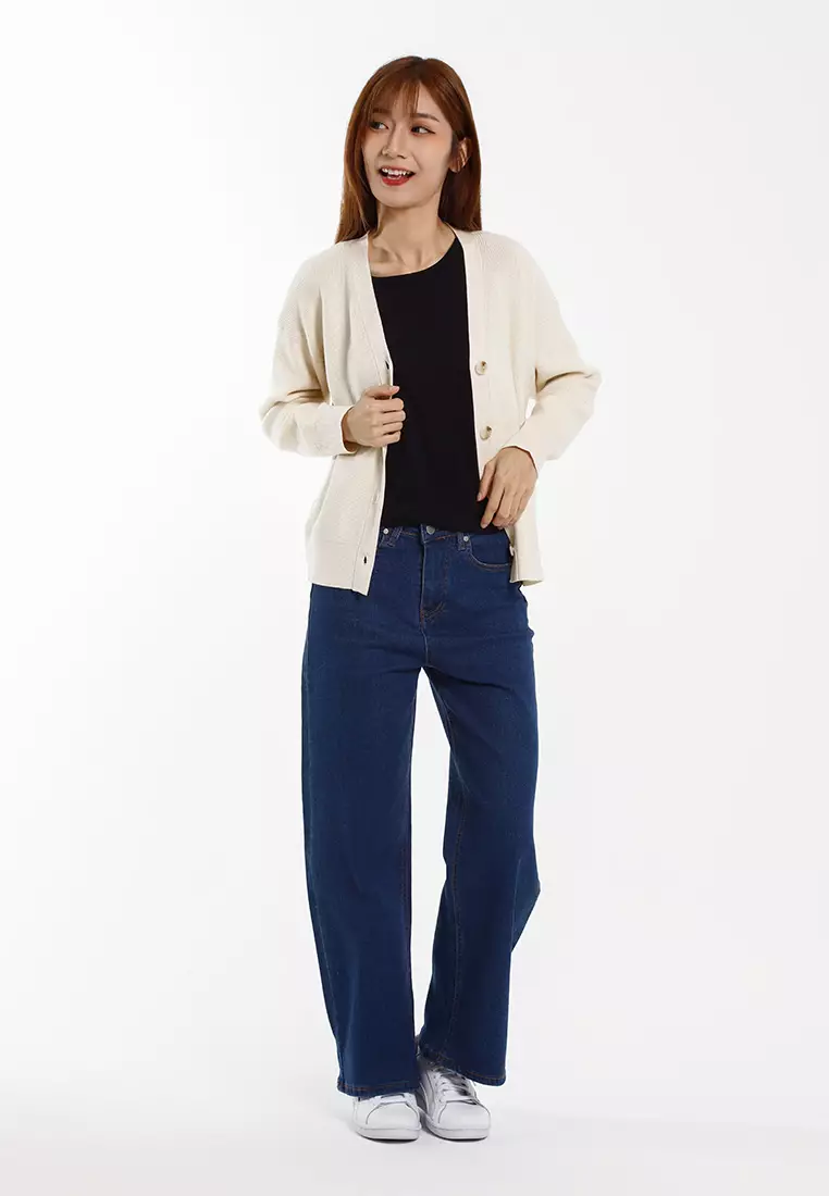 Forest Ladies Basic Knit Cardigan Women Outerwear - 830130-15Beige