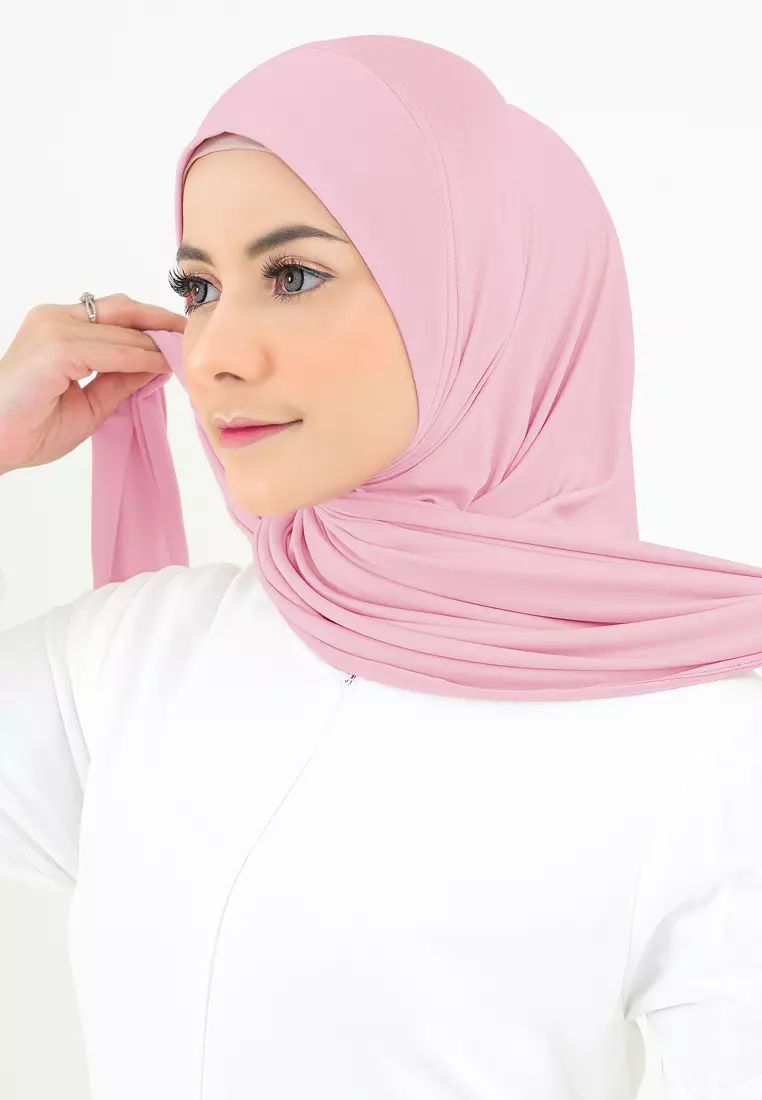 Cotton Bee - Hijab Segitiga Instan Syahira Jersey - Rose