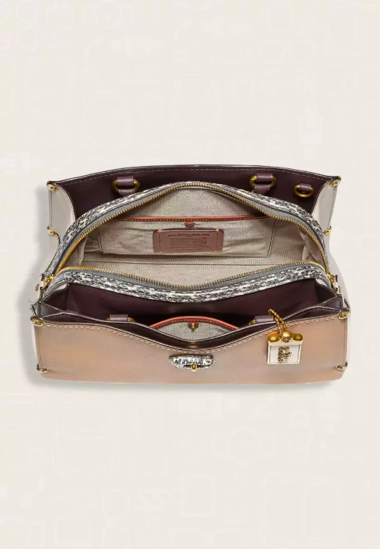 Coach Mason Carryall In Colorblock With Snakeskin Detail Beechwood