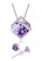 YOUNIQ silver YOUNIQ Cube 925 Sterling Silver Necklace Pendant with Purple Cubic Zirconia & Earrings set 1E75FAC94E67B2GS_1