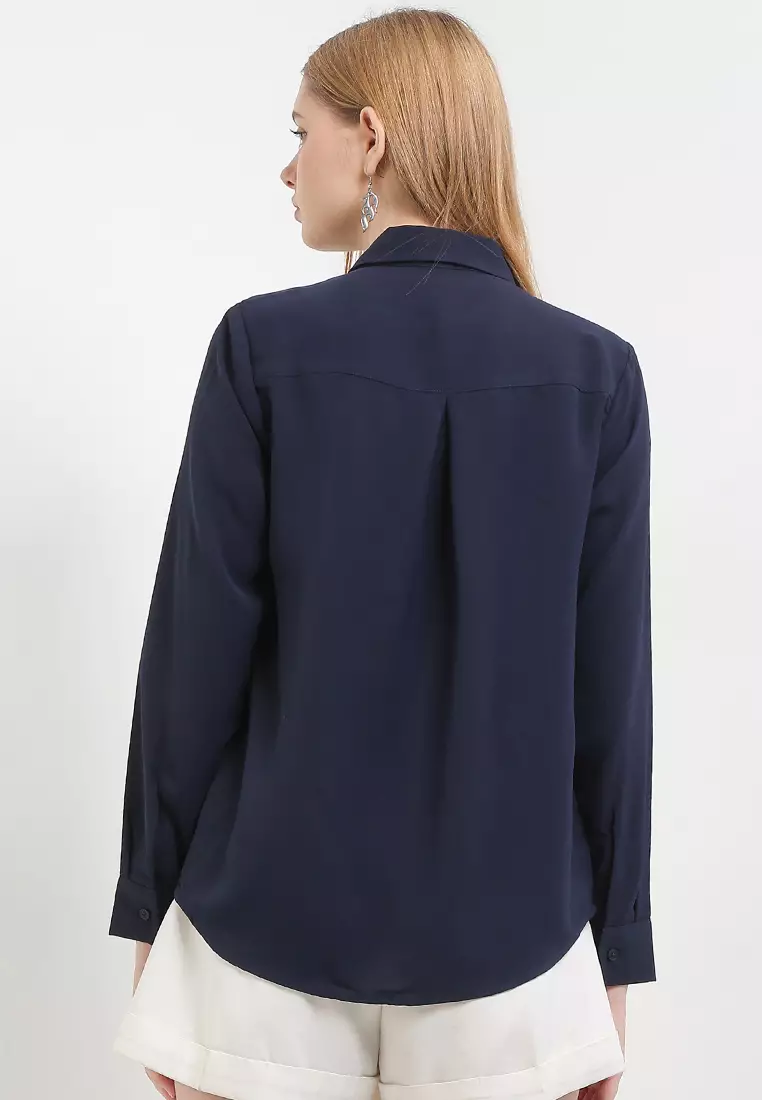 955 Maile Lss Long Sleeve Shirt With Lace Trimming