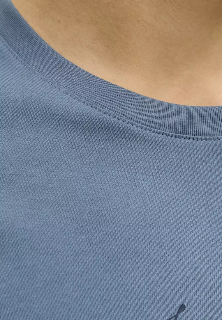 Short Sleeve Denim Crew Neck Tee