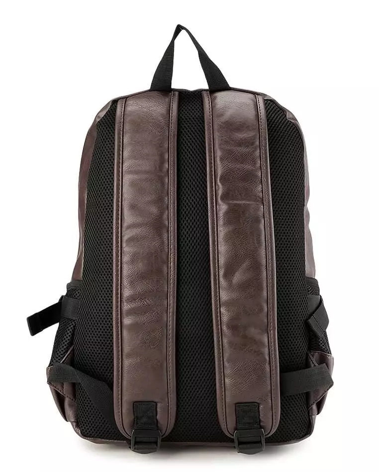 Distressed Leather Mesh Backpack