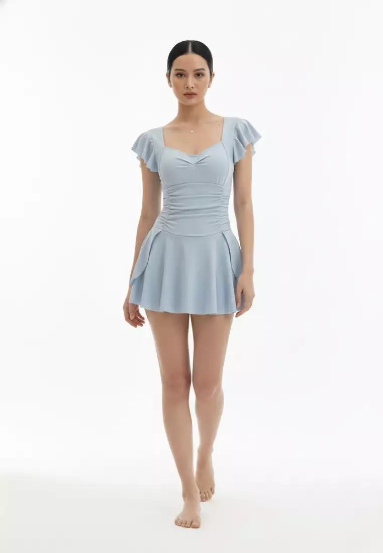 Taurus One-Piece Swimdress with Ruffles – Padded Wire-Free Women Swimwear