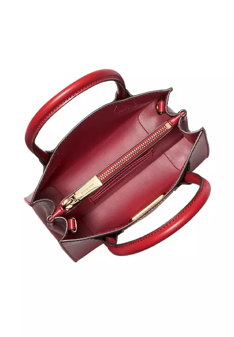 MERCER Women's Bright Red Signature Lock Shoulder Crossbody Tote