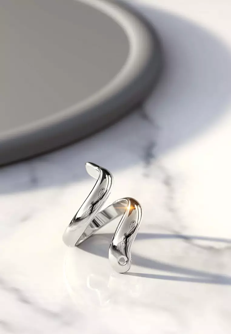 Orphic Double Wrapped Band Ring in White Gold