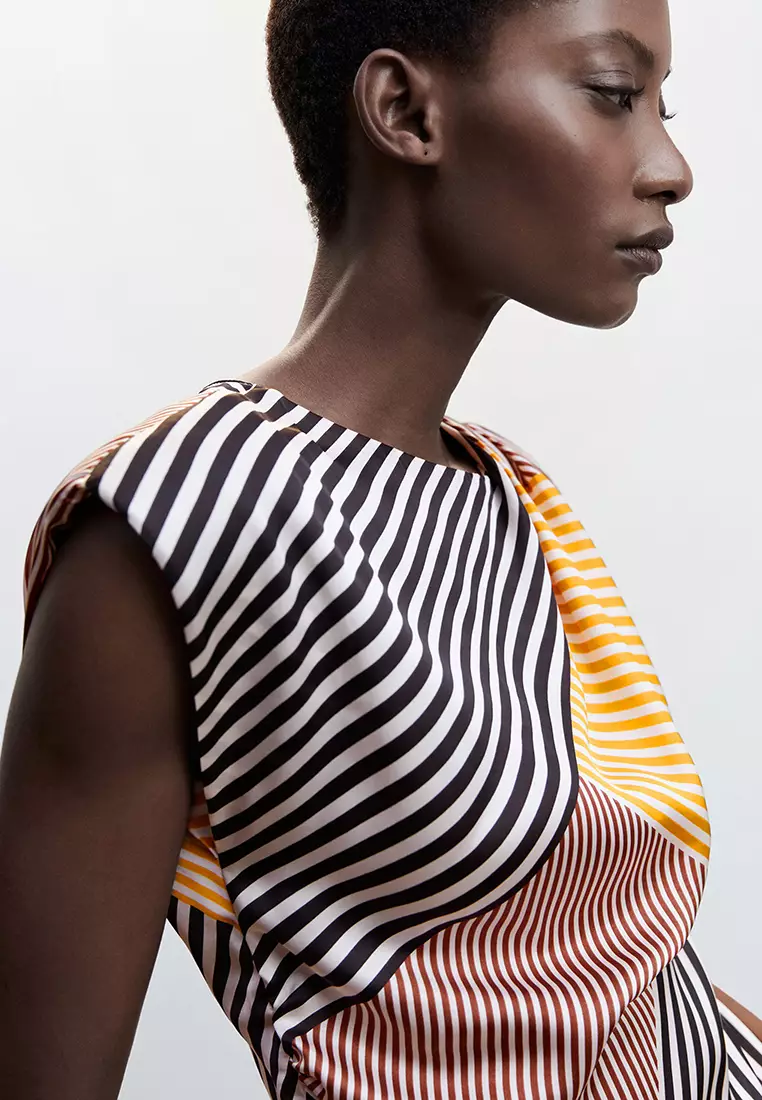 Printed Blouse With Shoulder Pads