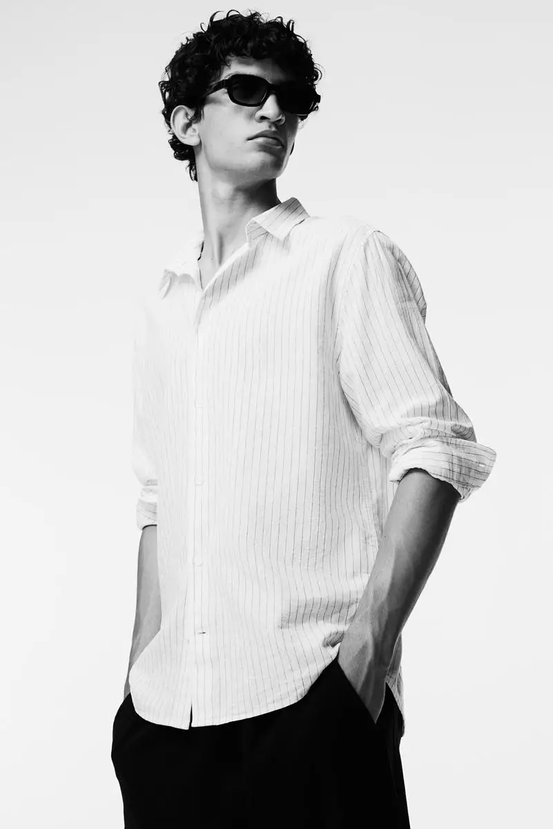 Regular Fit Linen-blend trousers