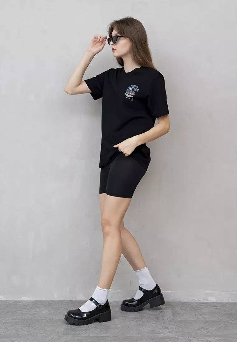 Kaos Hitam t shirt polos wanita houseofcuff motif fresh