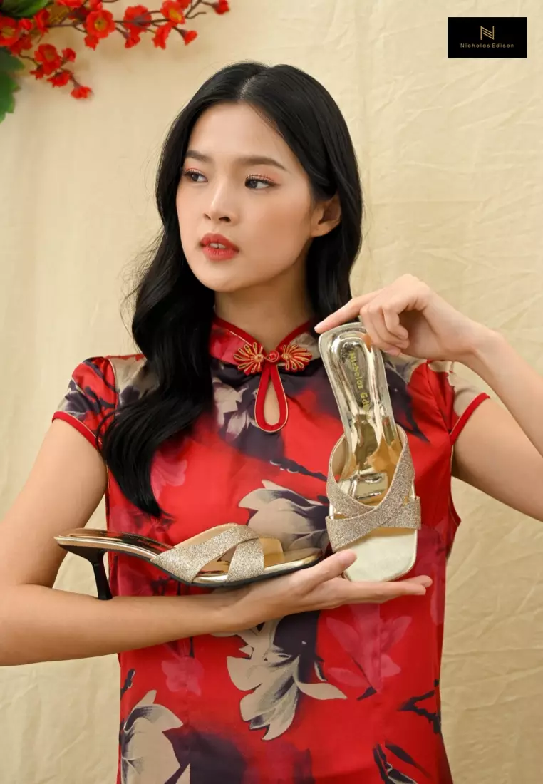 Nicholas Edison Heel Inara Light Gold