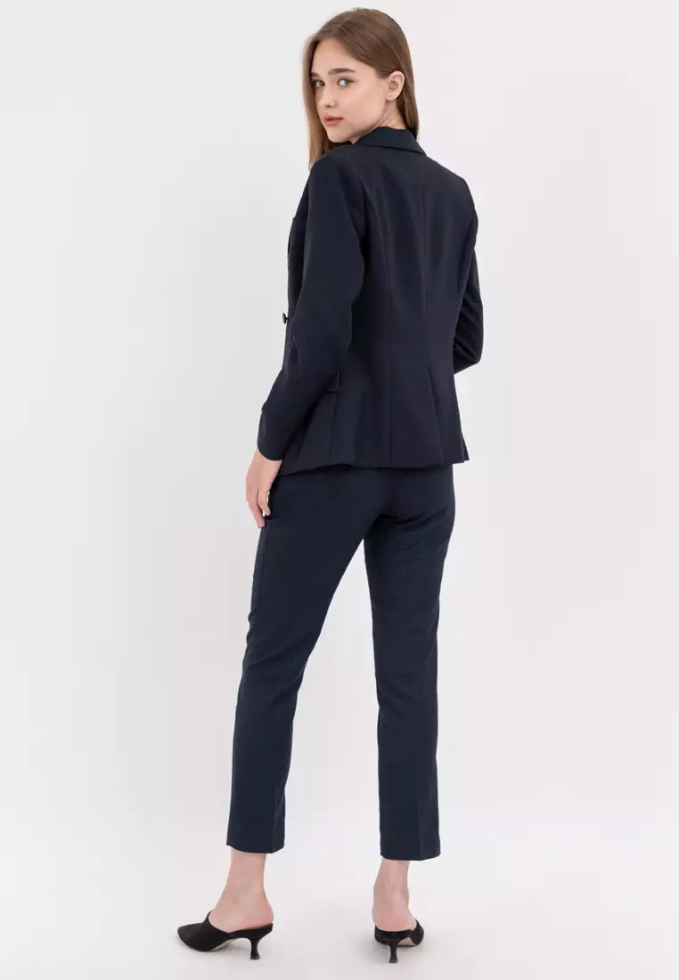 Textured  Suit Blazer with Pants