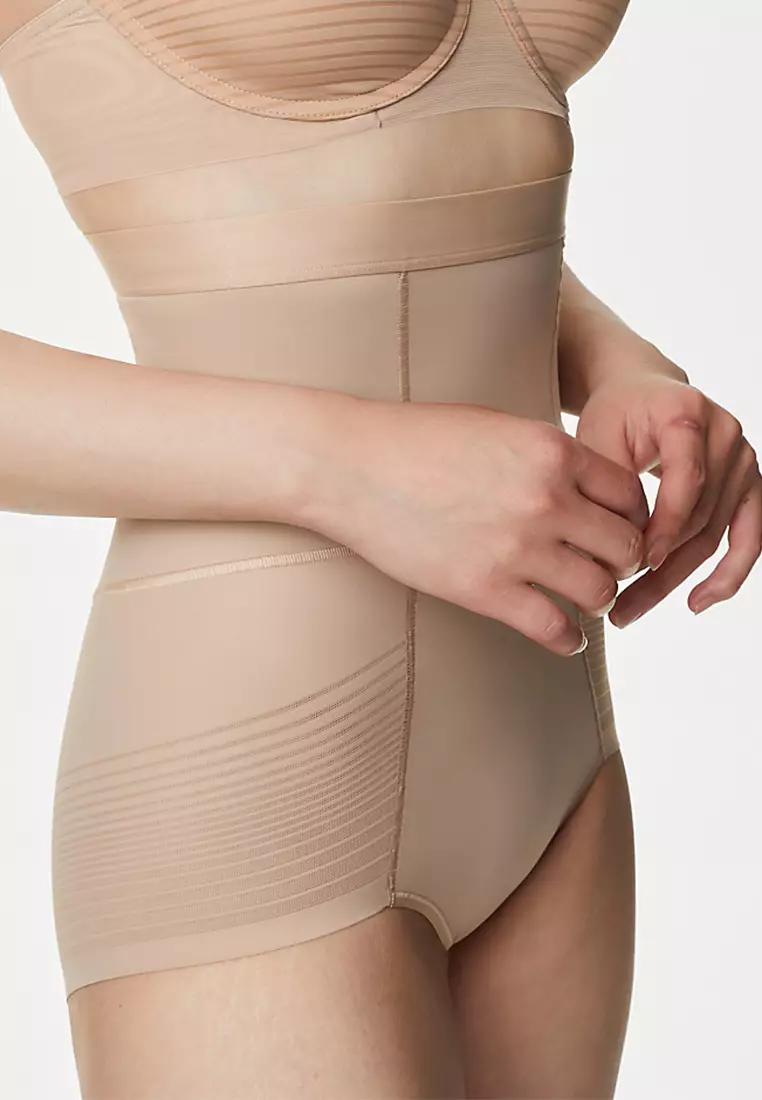 Firm Control Sheer Stripe Waist Cincher Knickers