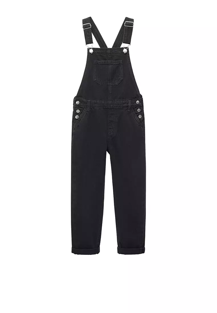 Girls black deals denim dungarees