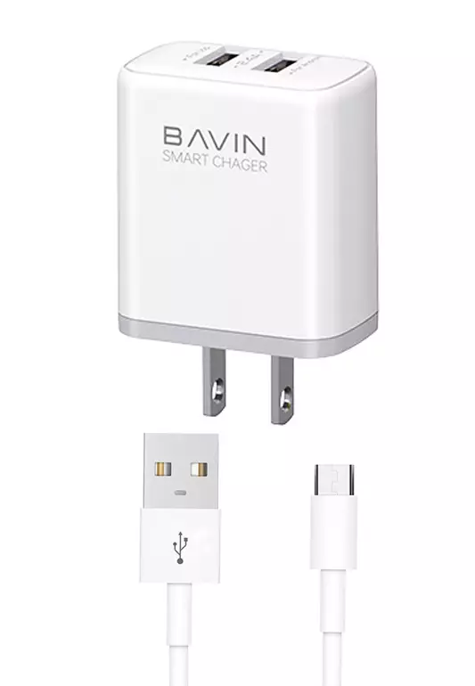 PC829 2.4A Fast Charging Smart Wall Charger Adapter Dual USB Port Slot For Micro