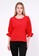 NE Double S red Ne Double S-Round Neckline Puff Sleeve with Embroidery Detail Blouse 26D40AADA2239AGS_1