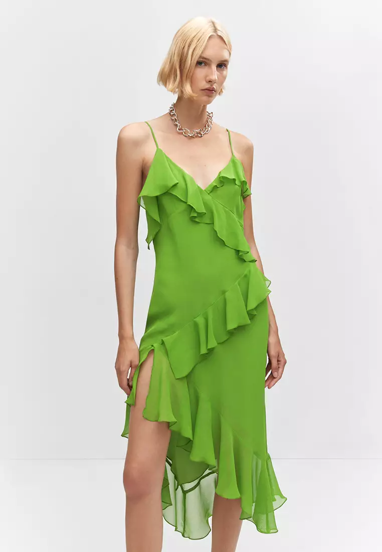 Buy Mango Asymmetric Ruffled Dress 2024 Online ZALORA Singapore