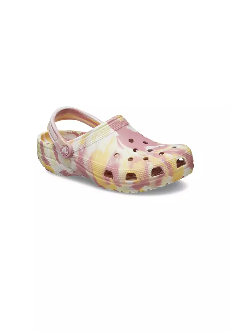 Discount on Crocs  shoes - SKU: Classic Marbled Clog in Daylily Multi