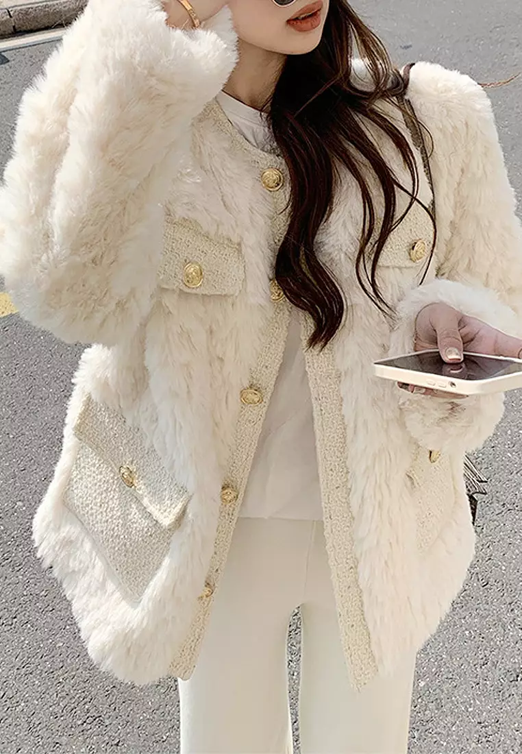 Twenty Eight Shoes VANSA Fashion Faux Lamb Wool Coat VCW C9787