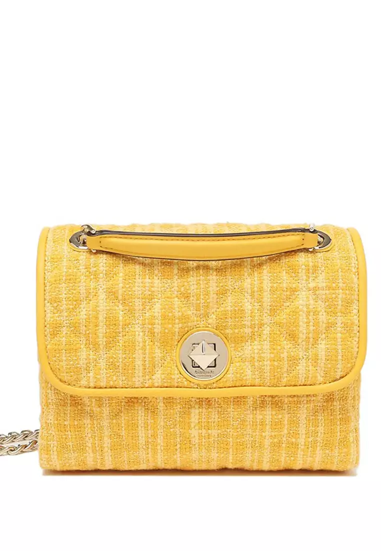 Natalia Tweed Small Flap Crossbody - Mango