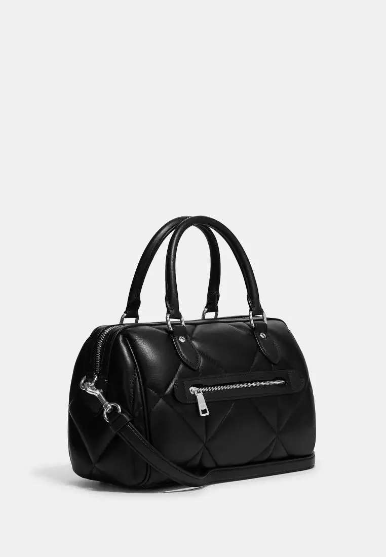 Coach Rowan Satchel With Puffy Diamond Quilting Black