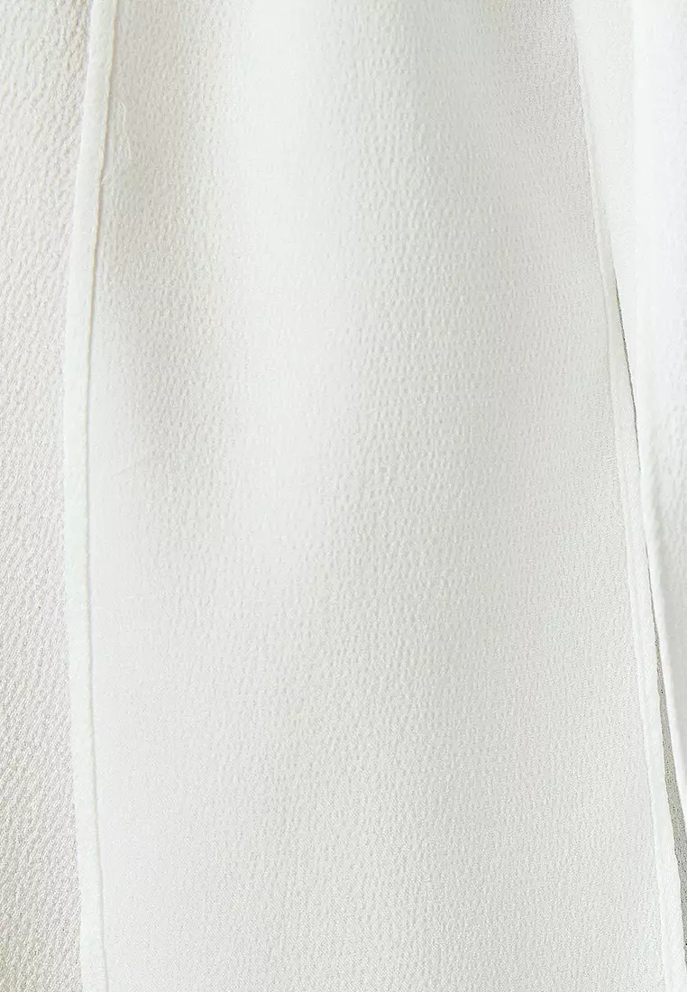 Tied Shawl Collar Sleeveless Satin Blouse