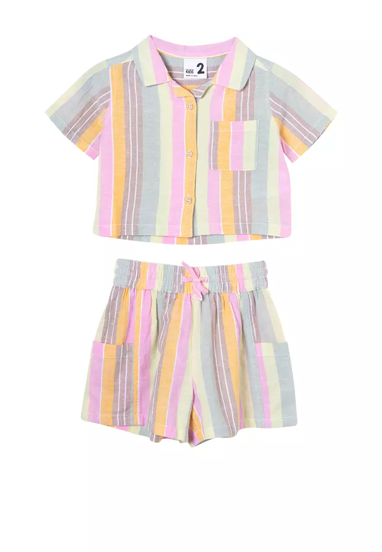 Girls Multipack Paisley Resort Shirt And Kai Shorts