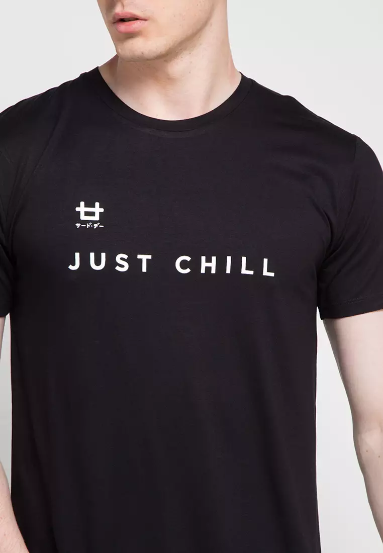 MTD50D Just Chill Logo Blk T-shirt Hitam