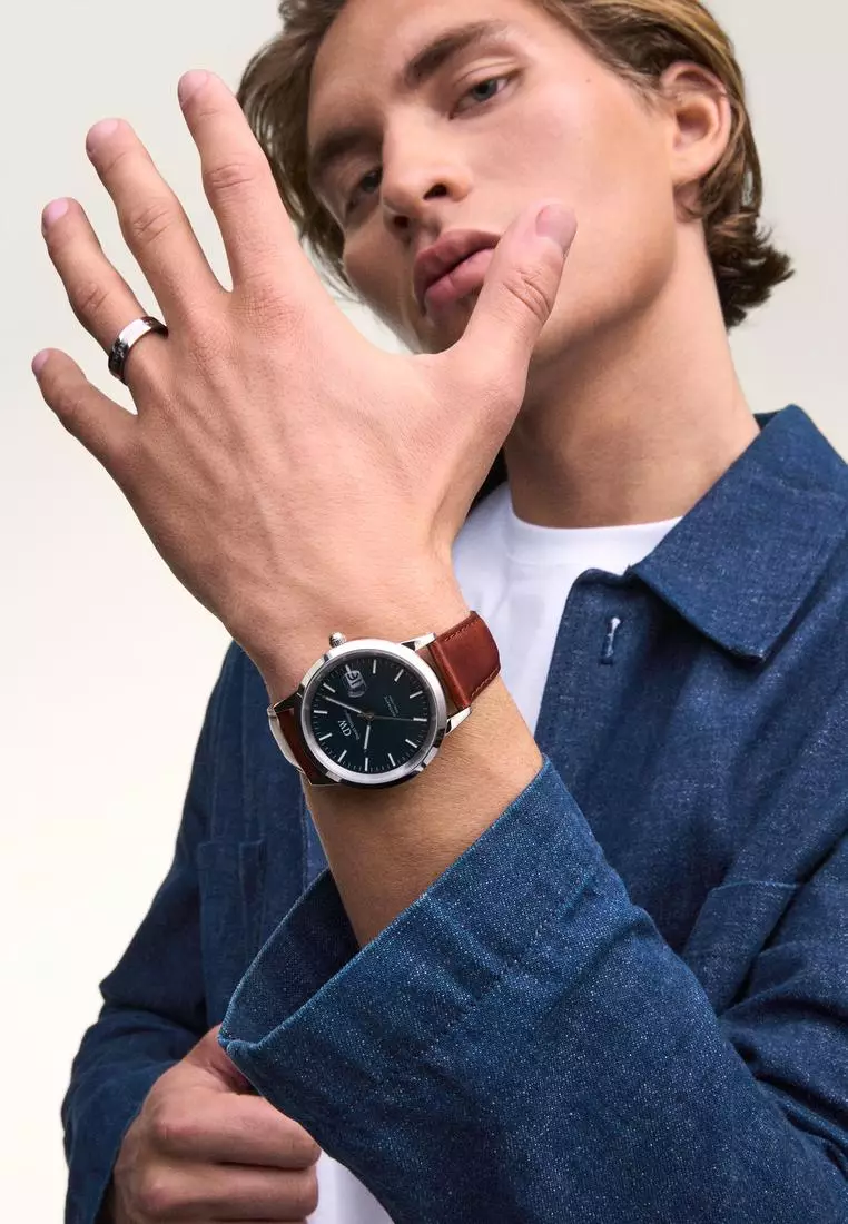 Iconic Automatic 40mm St Mawes Silver Arctic  - Enamel Dial - Men Watch Automatic movement watch DW Official Authentic Original