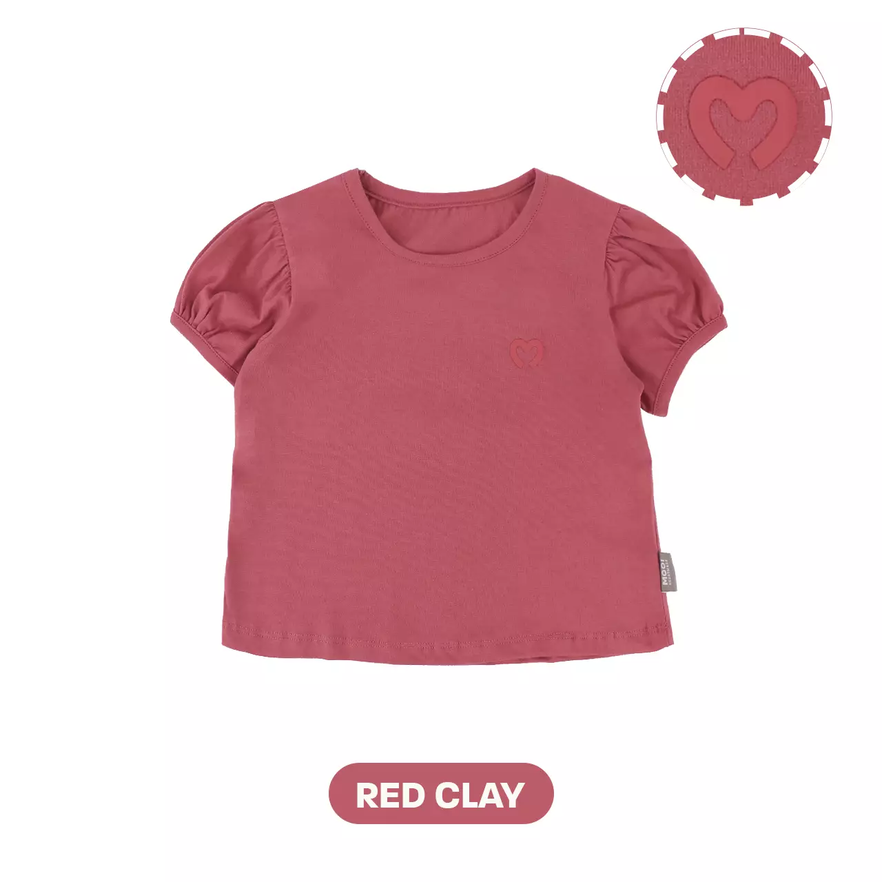 Mooi Kaos Anak Perempuan Comfy Girls Basic T-shirt - Red Clay