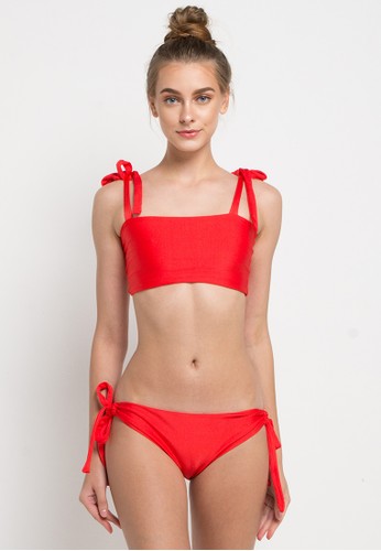 Just Jo Design red Tie Up Bikini Set 9D575US456A0F7GS_1