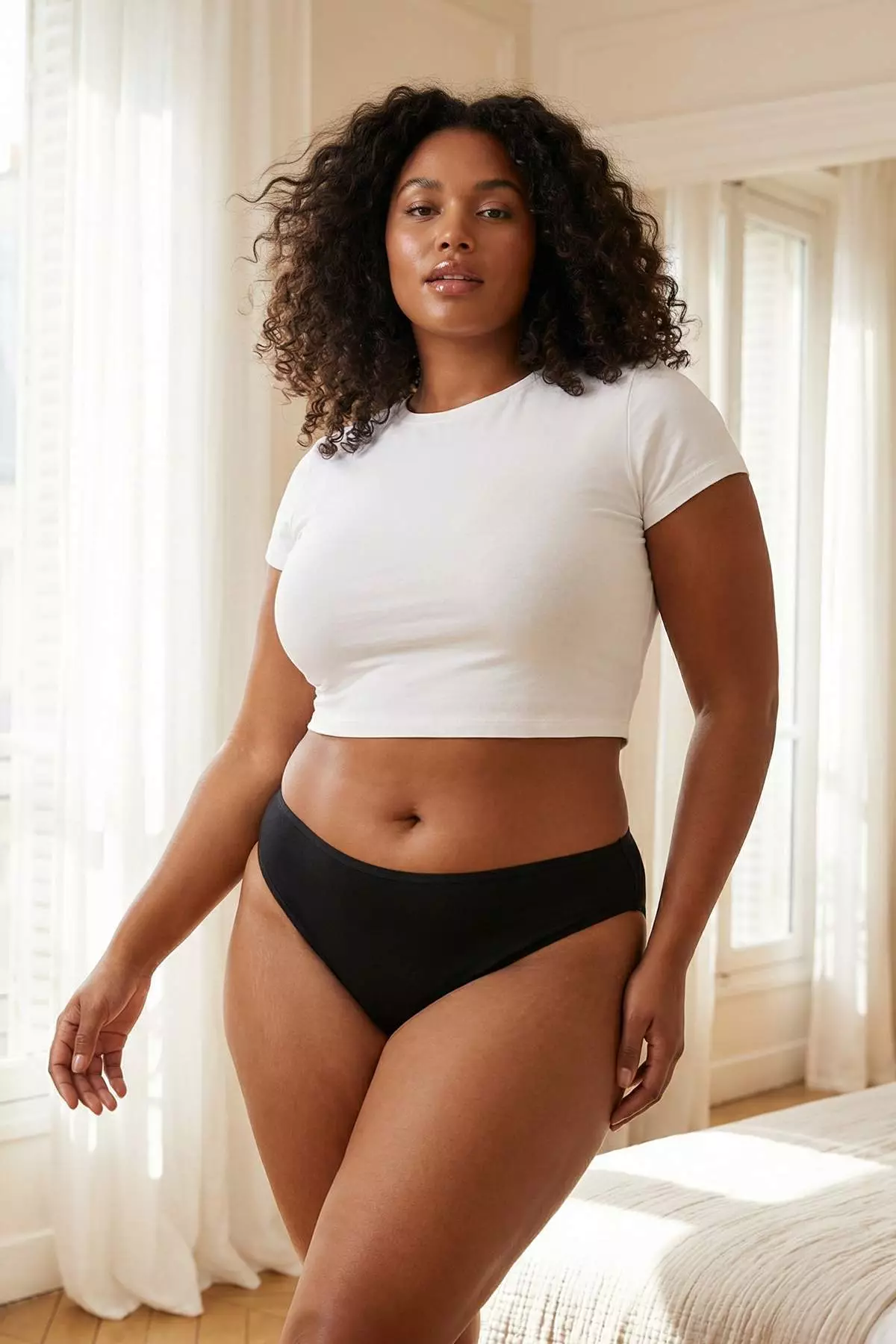 Black Regular Waist 7-Pack Classic Plus Size Panties Tbbss26Cm00009