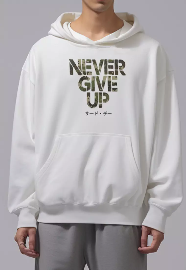 MOB22 Hoodie Scubalux "never give up camo" putih