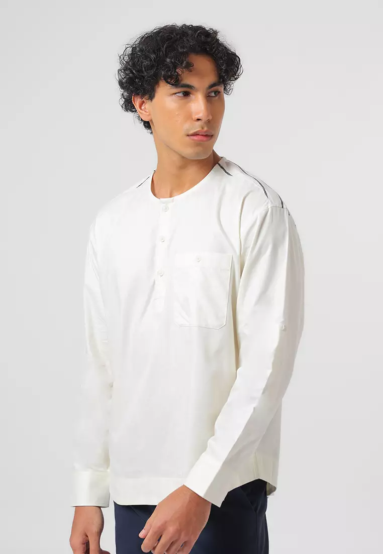 Kemeja Koko Pria Lengan Panjang BELARUS LIGHT BEIGE Baju Muslim Pria