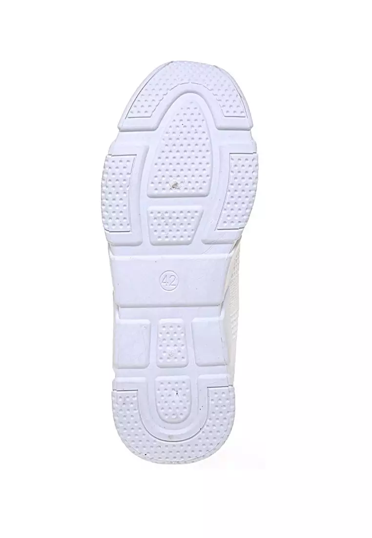 Chayton Sepatu Olahraga Pria Simple Plain Casual Material Flyknit Mesh ORIGINAL - White