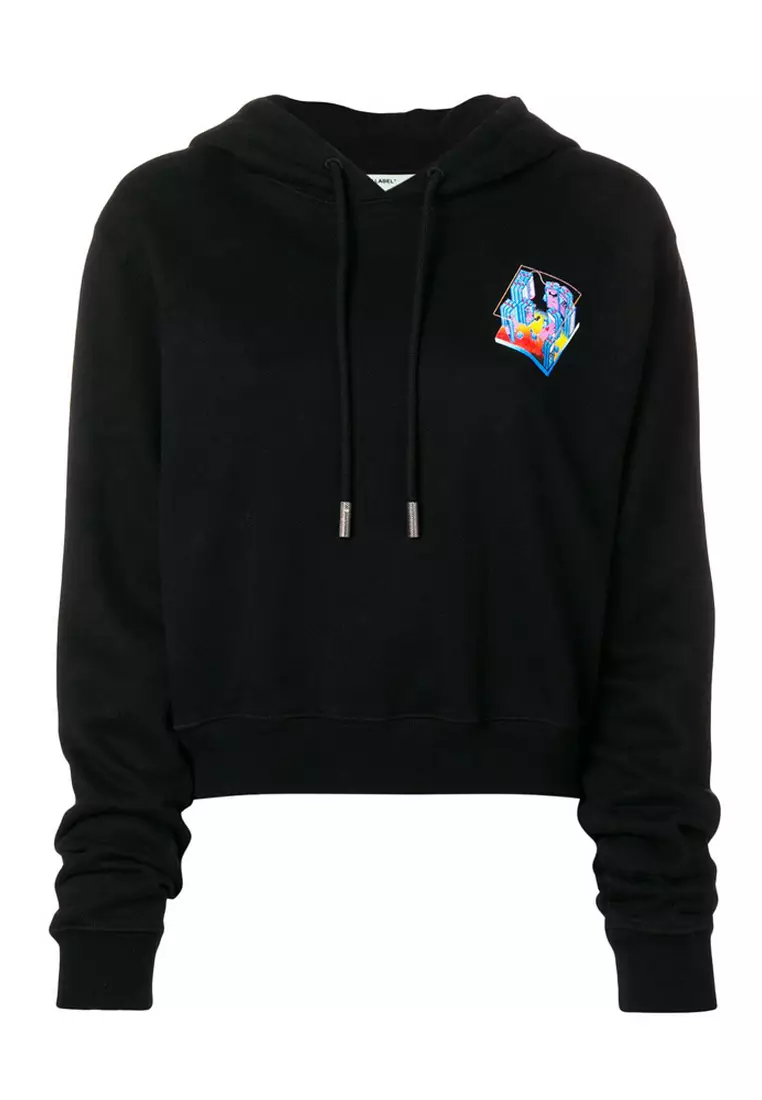 Jual OFF WHITE Off White Graphic Print Hoodie in Black Original