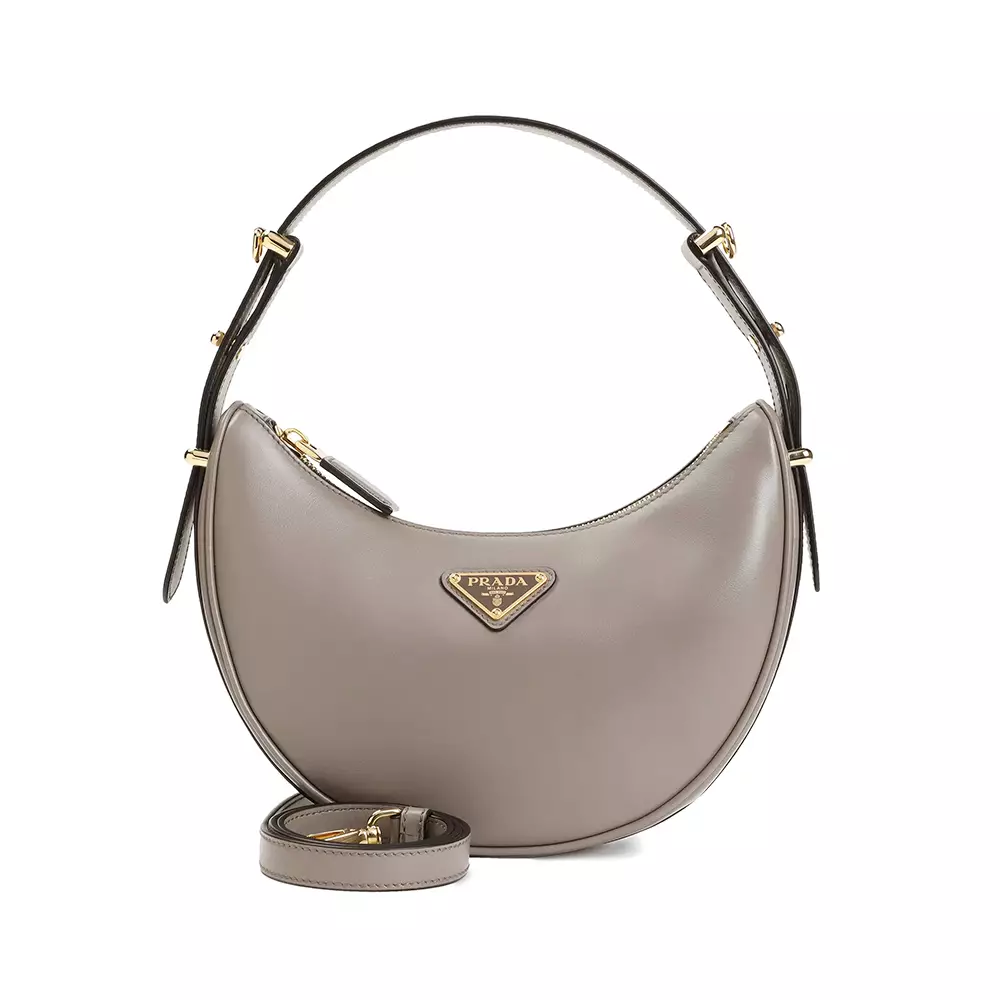 [5.5UPER DEALS] Arqué Leather Shoulder Bag Argilla Ghw