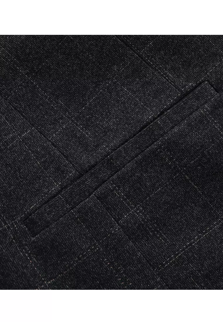 Elastic Plaid Suit Jacket LB6625