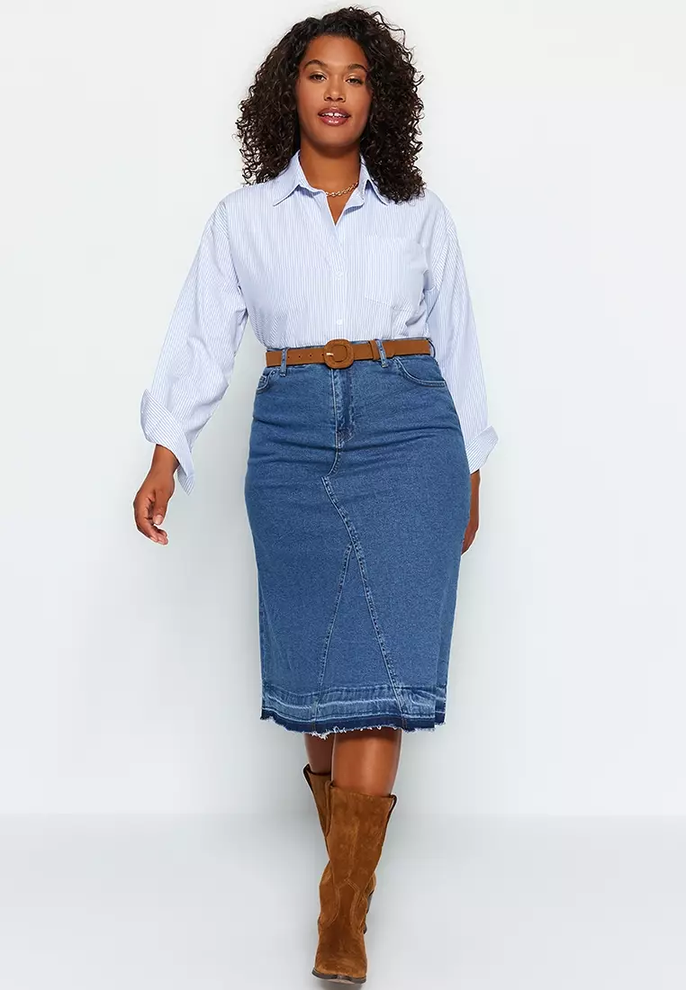 Plus size long deals denim skirts 5x