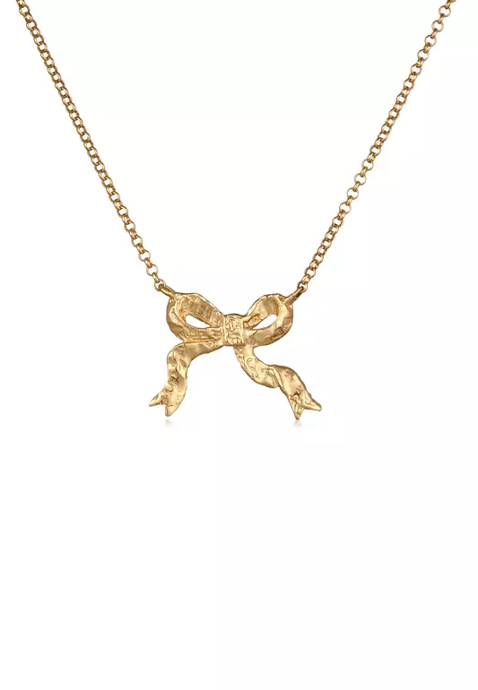 Necklace Bow Pendant Basic Trend In Gold Plated
