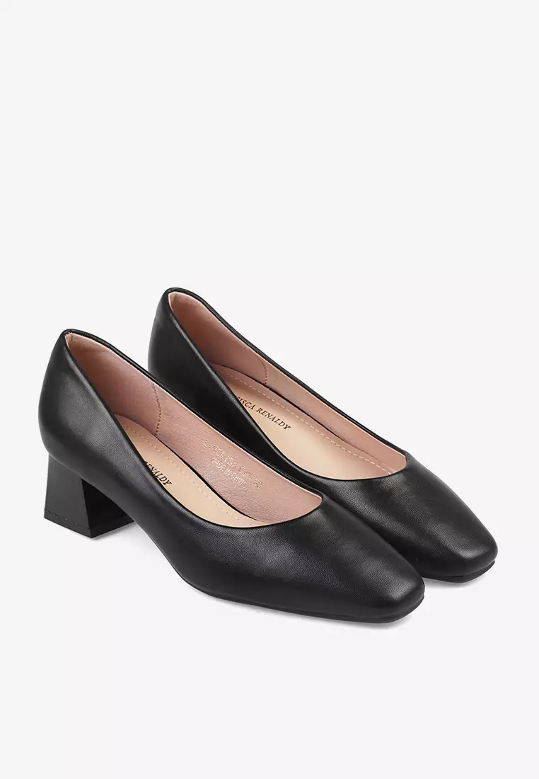 Sepatu Block Heels Hitam Formal Wanita L.Merida
