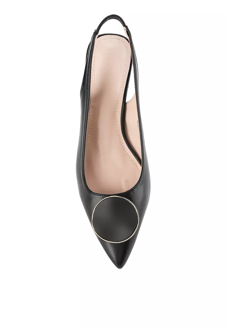 ESMERALDA J2314-1 SLINGBACK HEELS BLACK