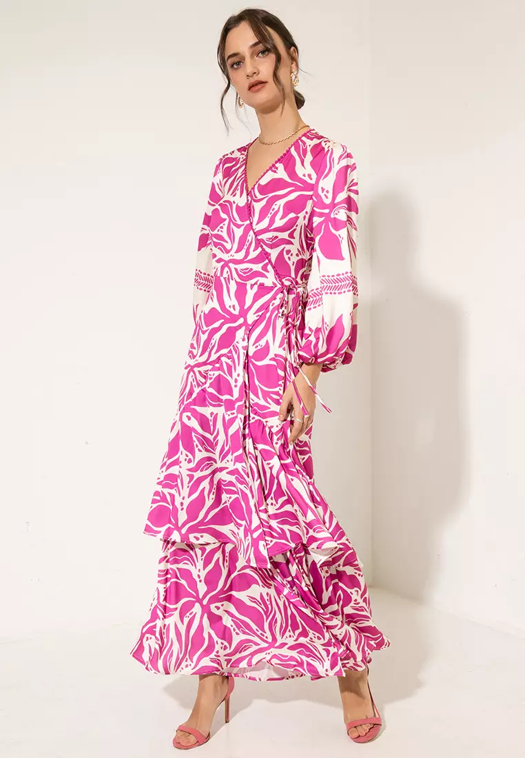 Zalia Recycled Polyester Tribal Wrap Dress 2024 | Buy Zalia Online | ZALORA  Hong Kong